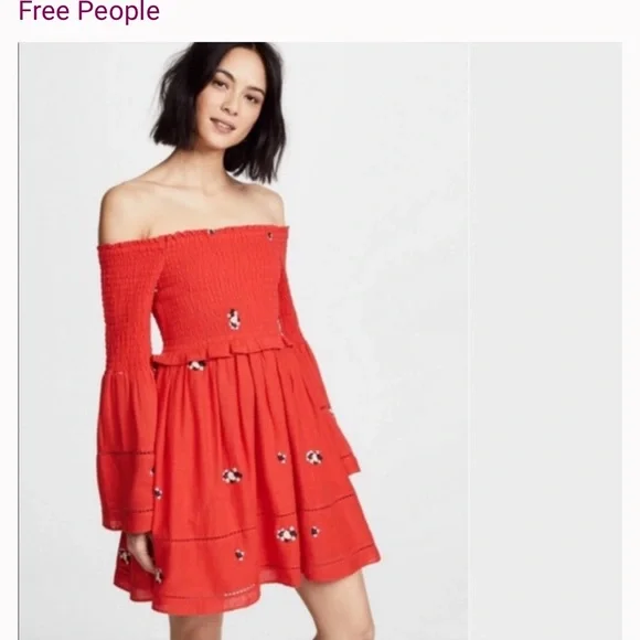 NWT FREE PEOPLE COUNTING DAISIES EMBROIDERED DRESS - Picture 2 of 12